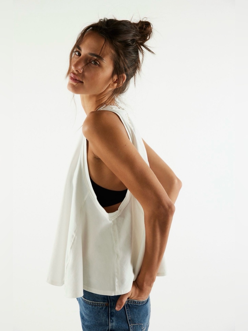Free People We The Free Haleah Tank in Clean Ivory NWT Size M